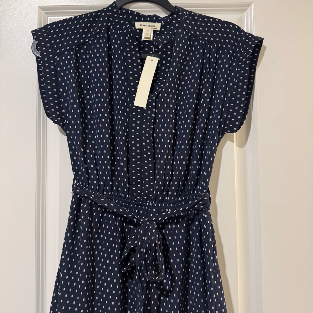 Navy Polka Dot Dress - NWT Size Small